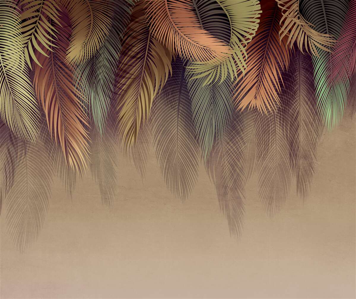 Fototapet frunze de ferigă în toamnă