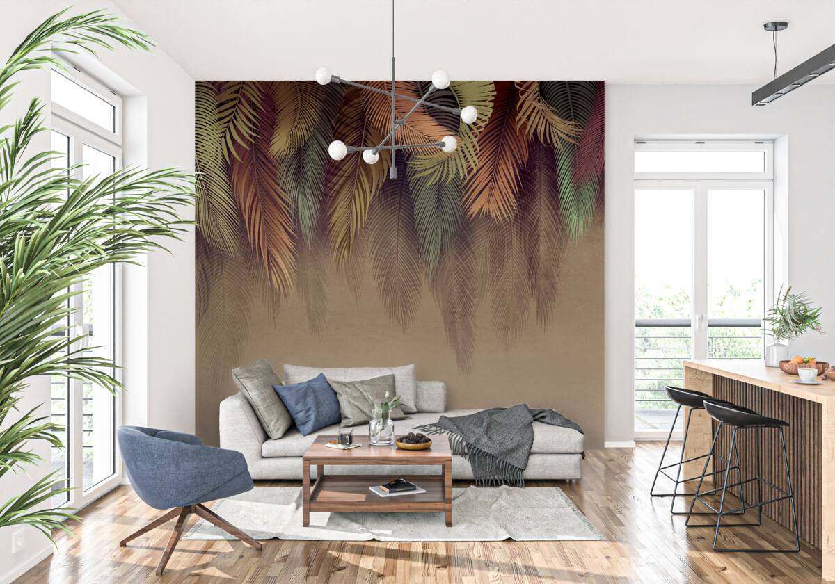 Fototapet frunze de ferigă în toamnă