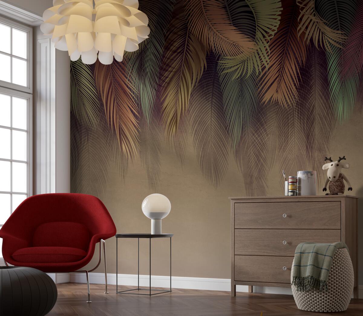 Fototapet frunze de ferigă în toamnă