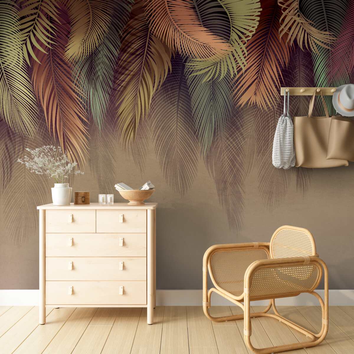 Fototapet frunze de ferigă în toamnă