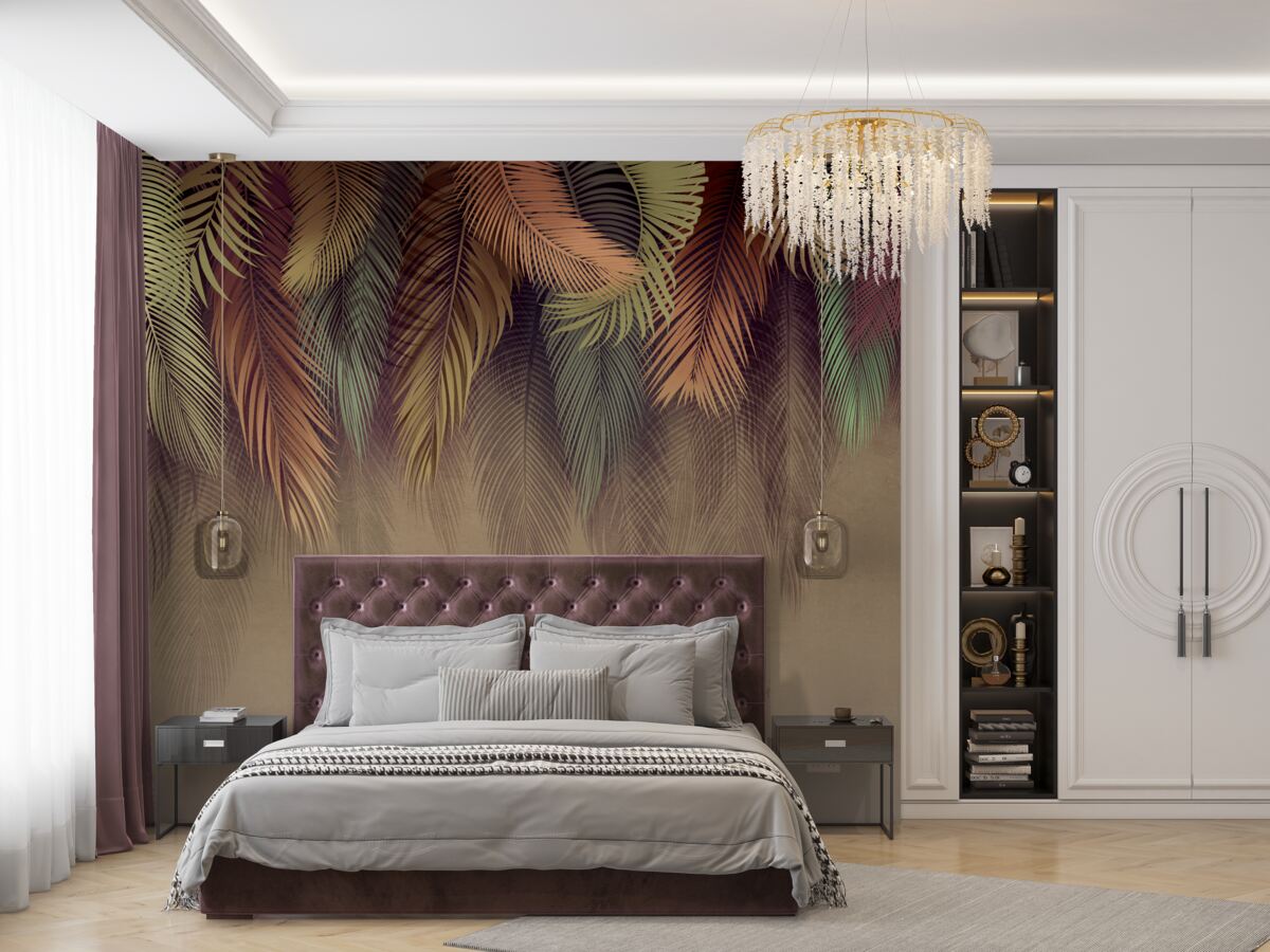 Fototapet frunze de ferigă în toamnă