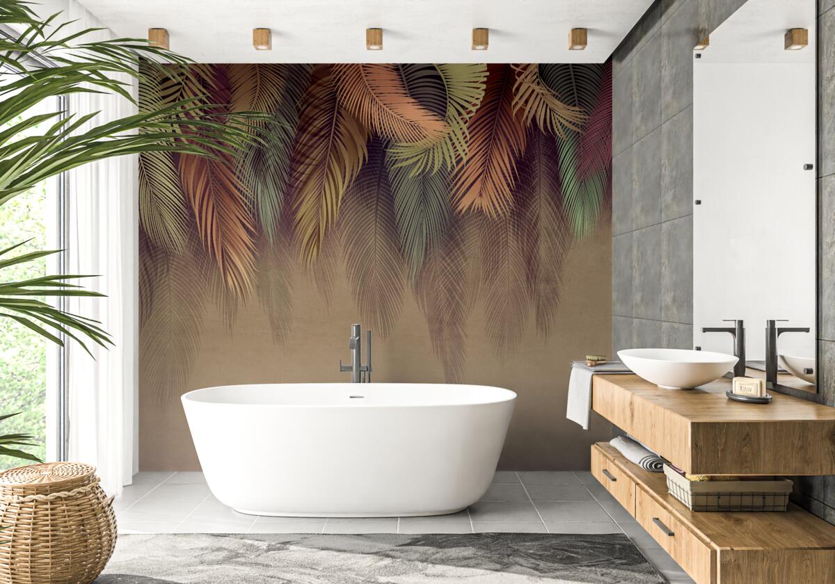 Fototapet frunze de ferigă în toamnă