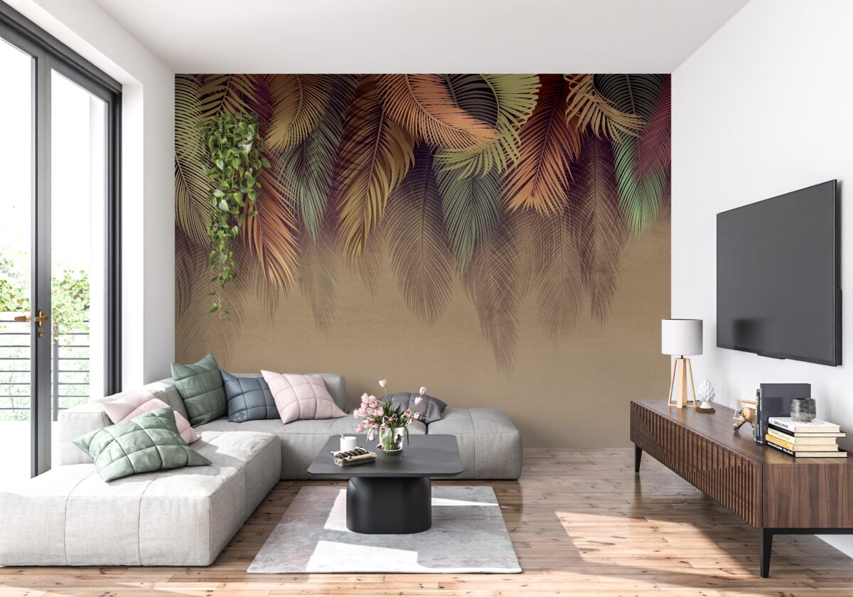 Fototapet frunze de ferigă în toamnă