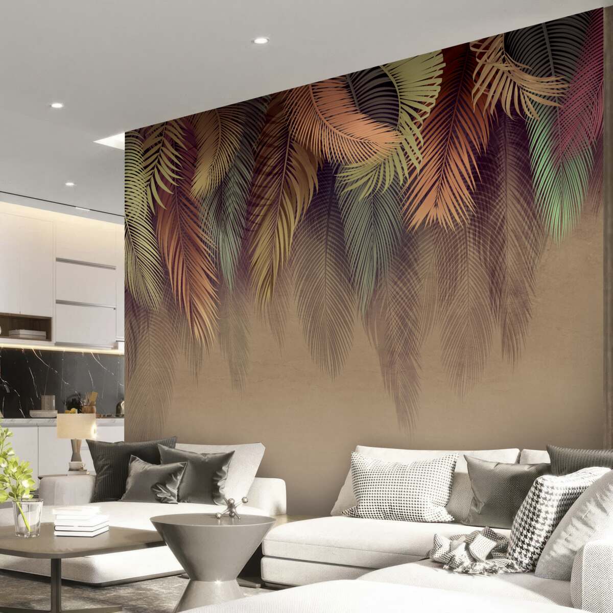 Fototapet frunze de ferigă în toamnă