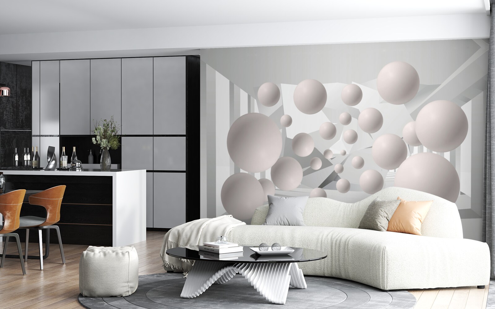 Fototapet bile aerisite de culoare crem deschis