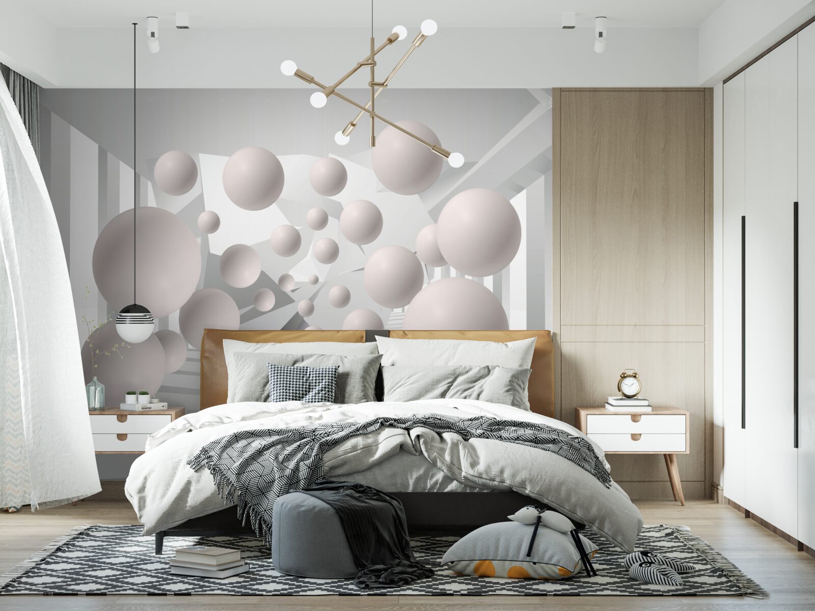 Fototapet bile aerisite de culoare crem deschis