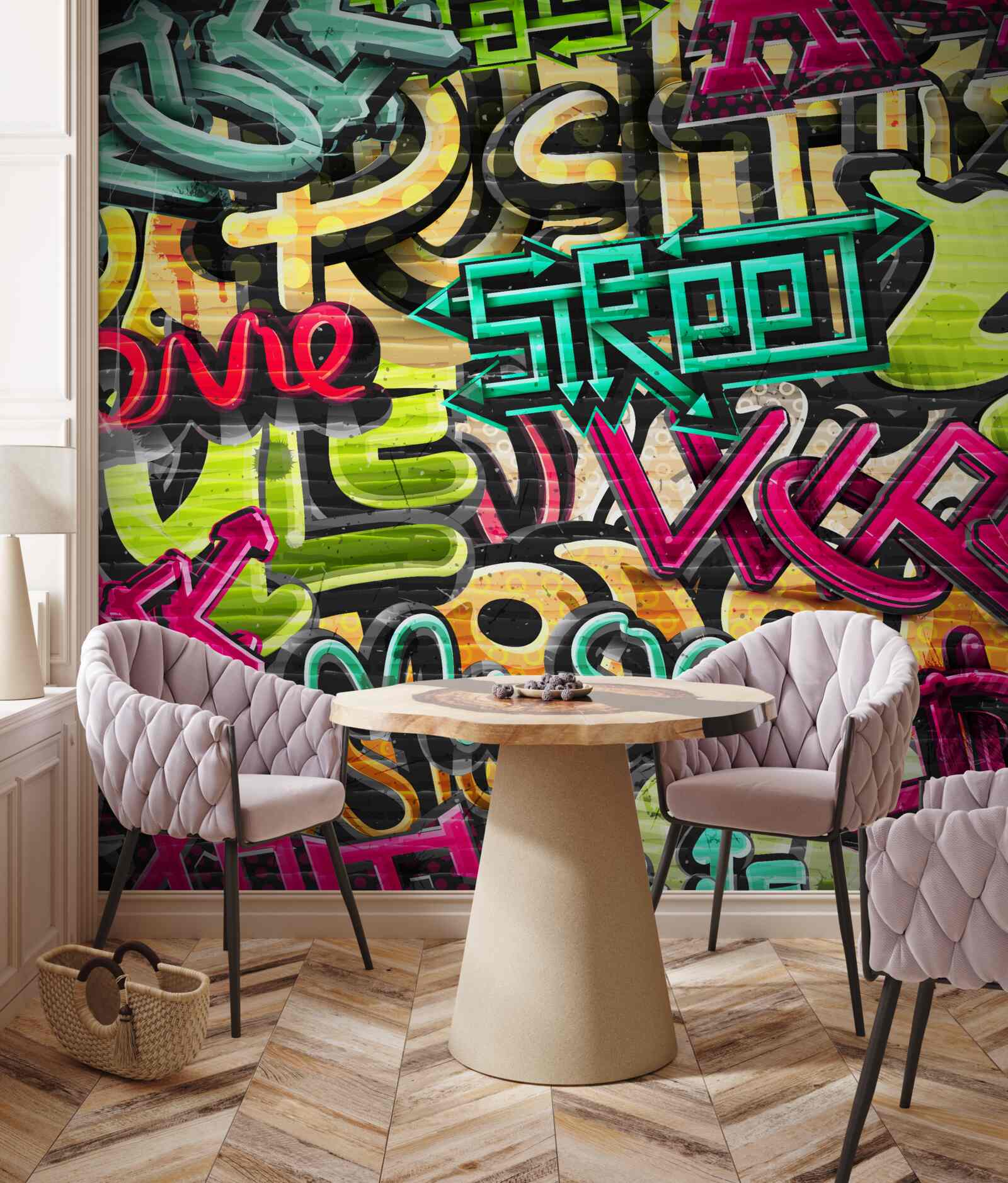 Fototapet scrisori în stil graffiti