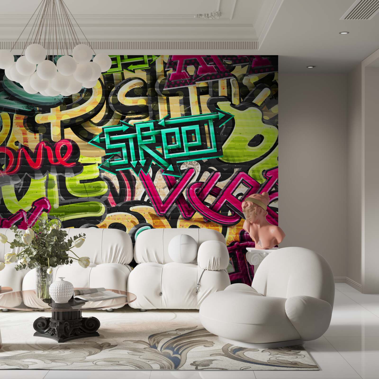 Fototapet scrisori în stil graffiti