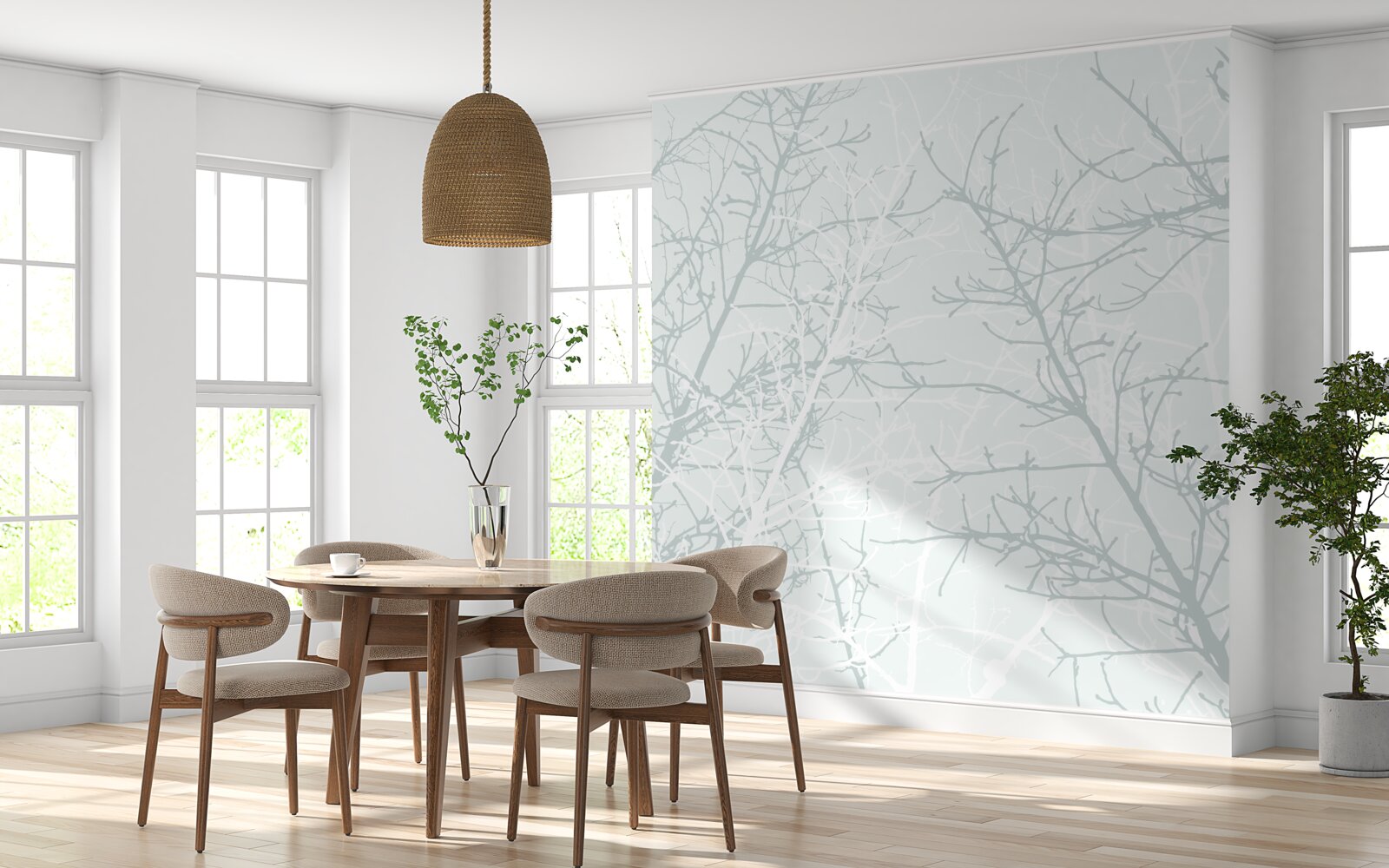 Fototapet ramuri subțiri de copaci toamna