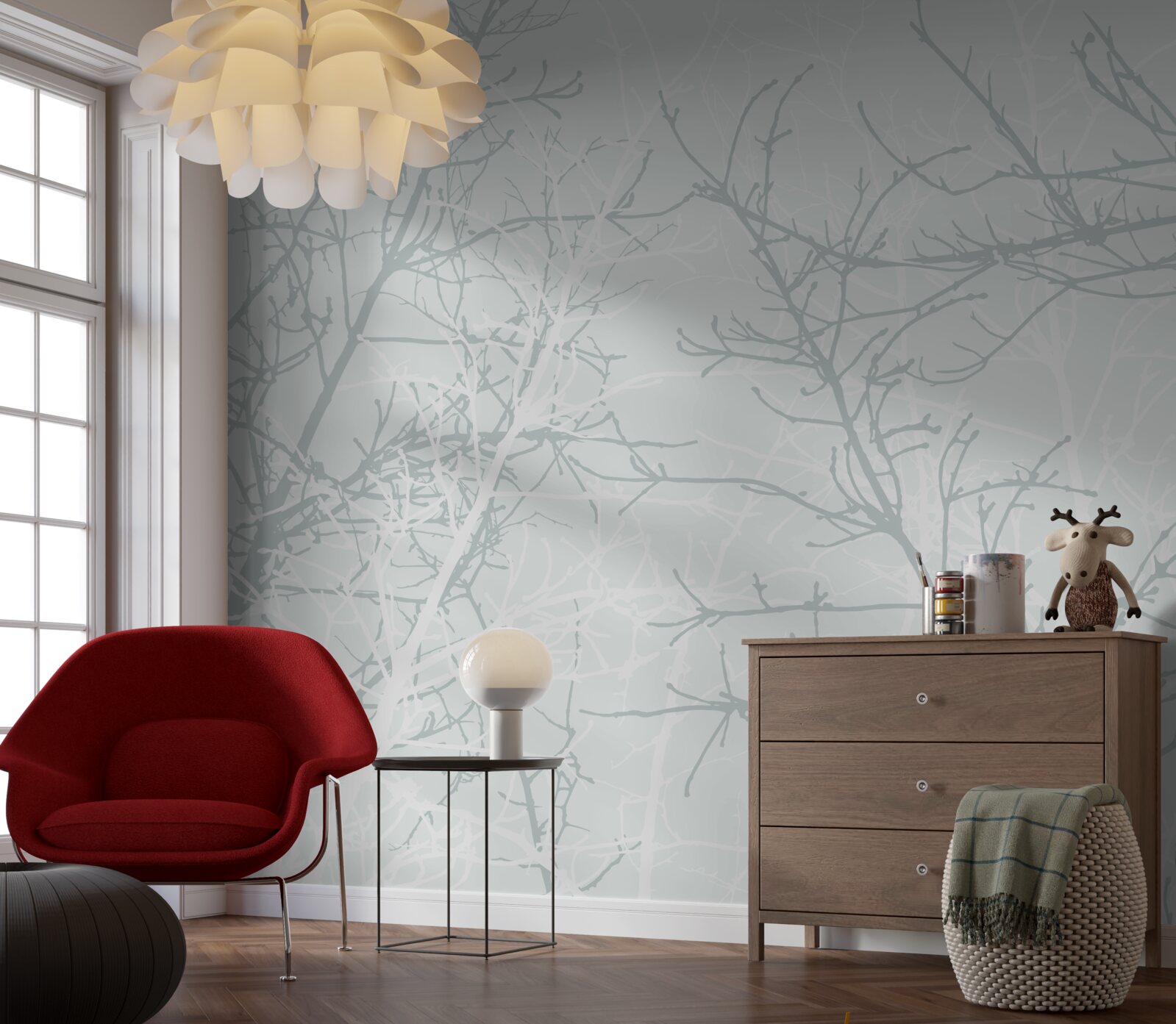 Fototapet ramuri subțiri de copaci toamna