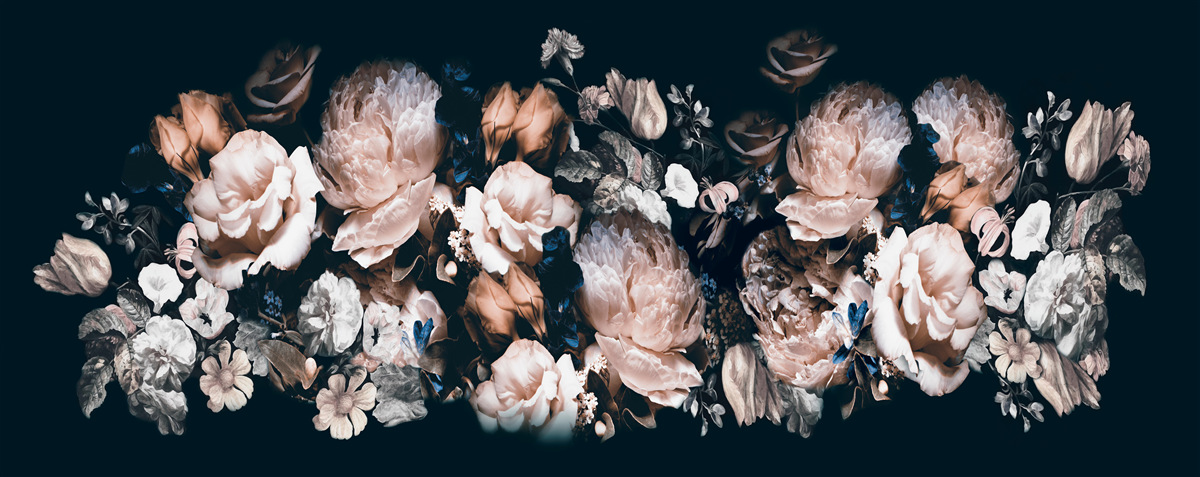 Fototapet Flori în nuanțe de alb și roz în aranjament