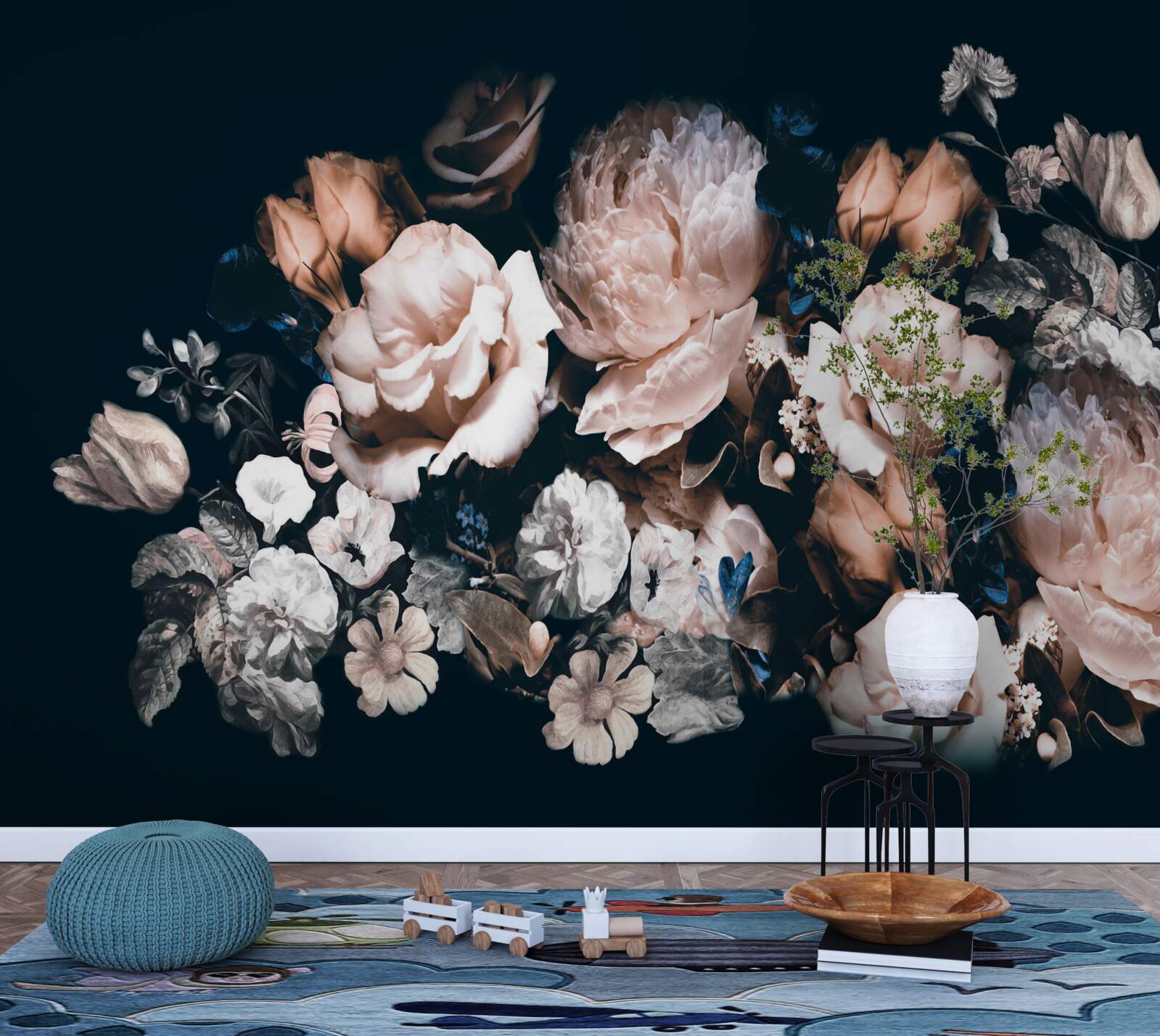 Fototapet Flori în nuanțe de alb și roz în aranjament