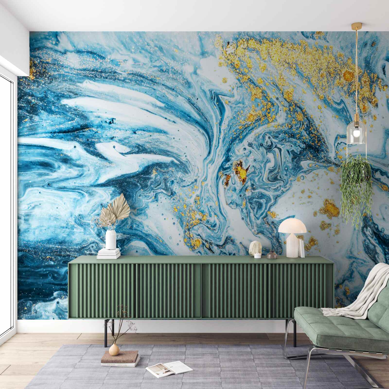 Fototapet ape reci, tulburi, cu zăpadă