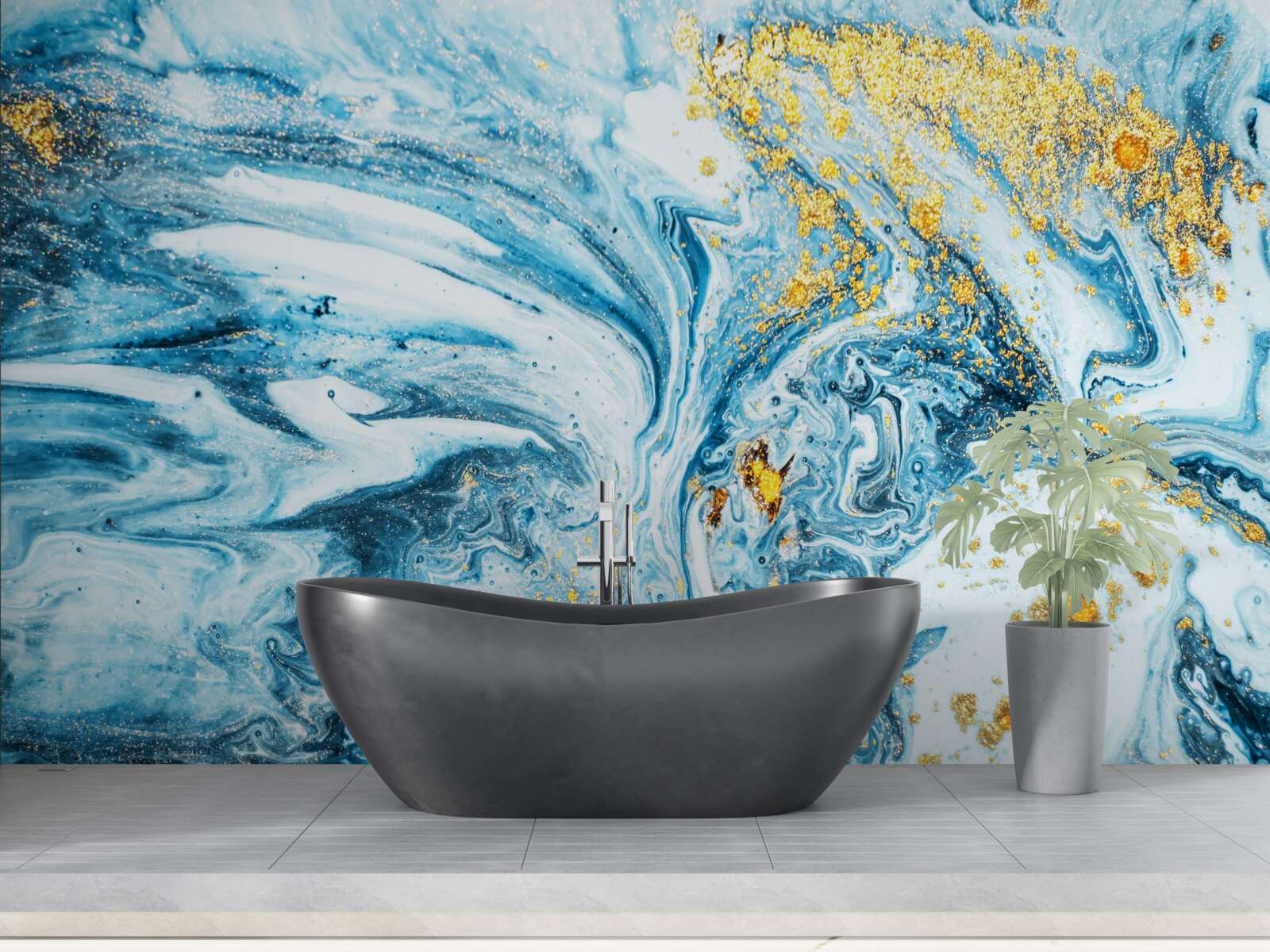 Fototapet ape reci, tulburi, cu zăpadă