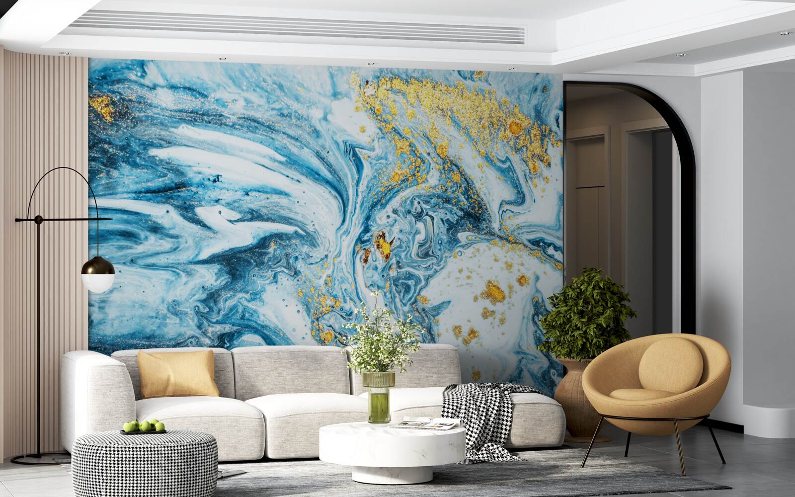 Fototapet ape reci, tulburi, cu zăpadă