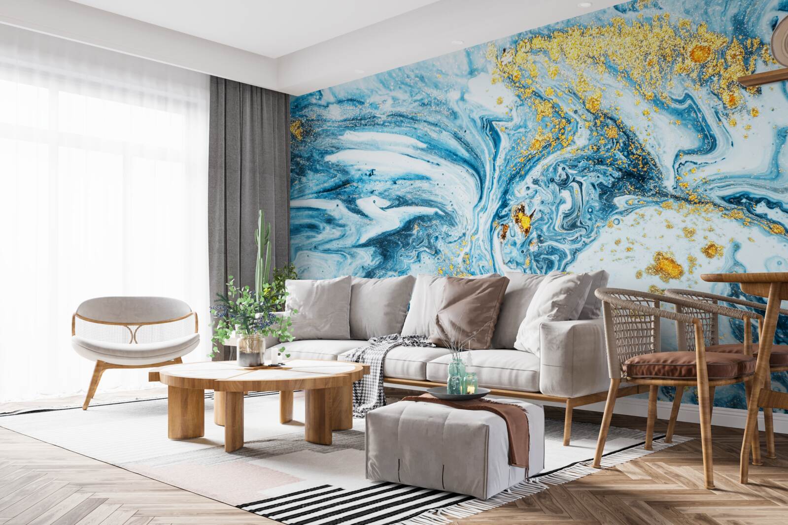 Fototapet ape reci, tulburi, cu zăpadă