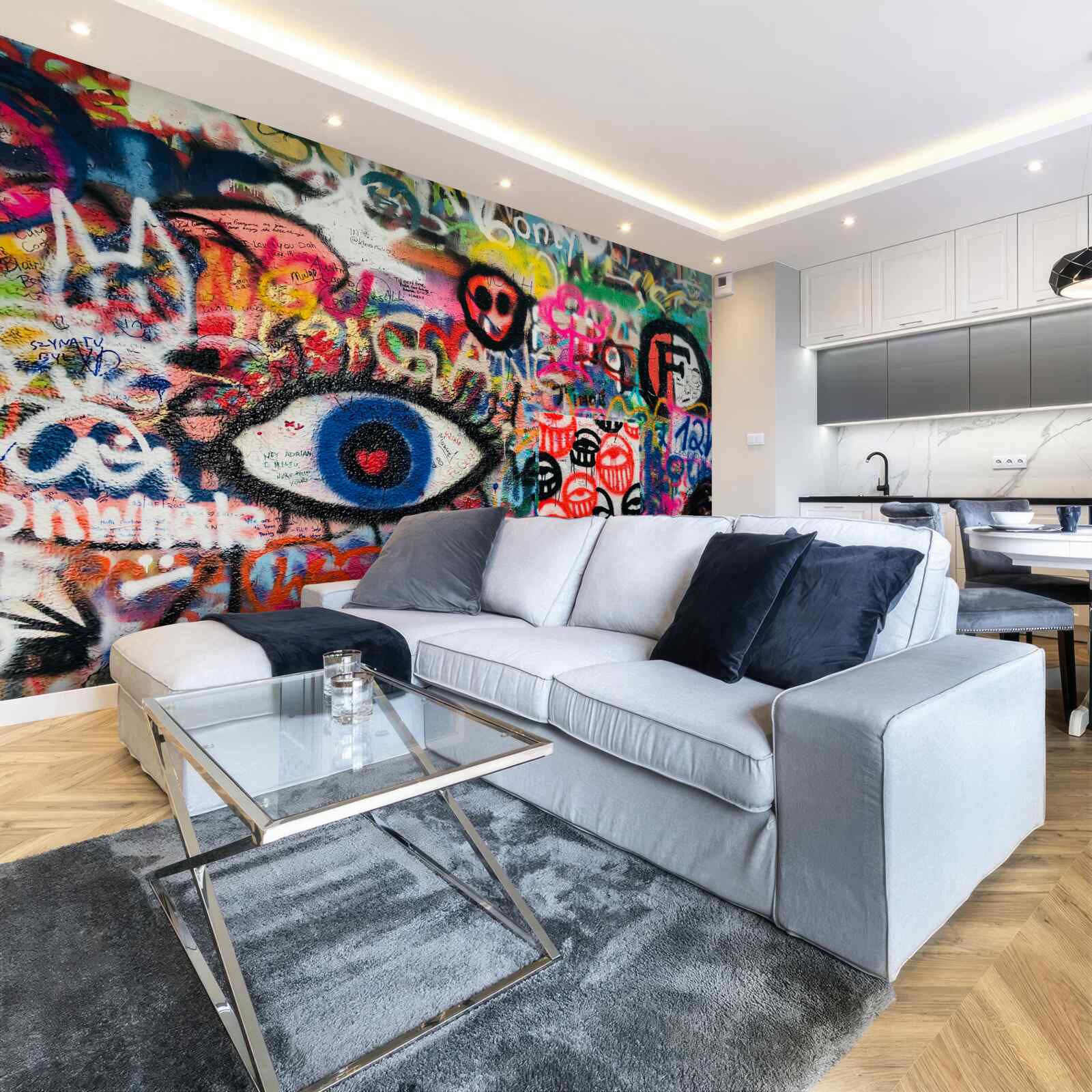 Fototapet compoziții graffiti curcubeu