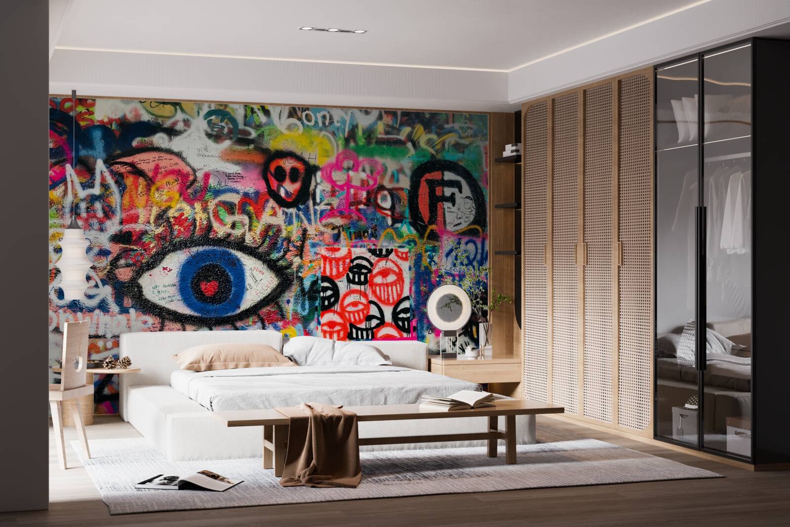 Fototapet compoziții graffiti curcubeu