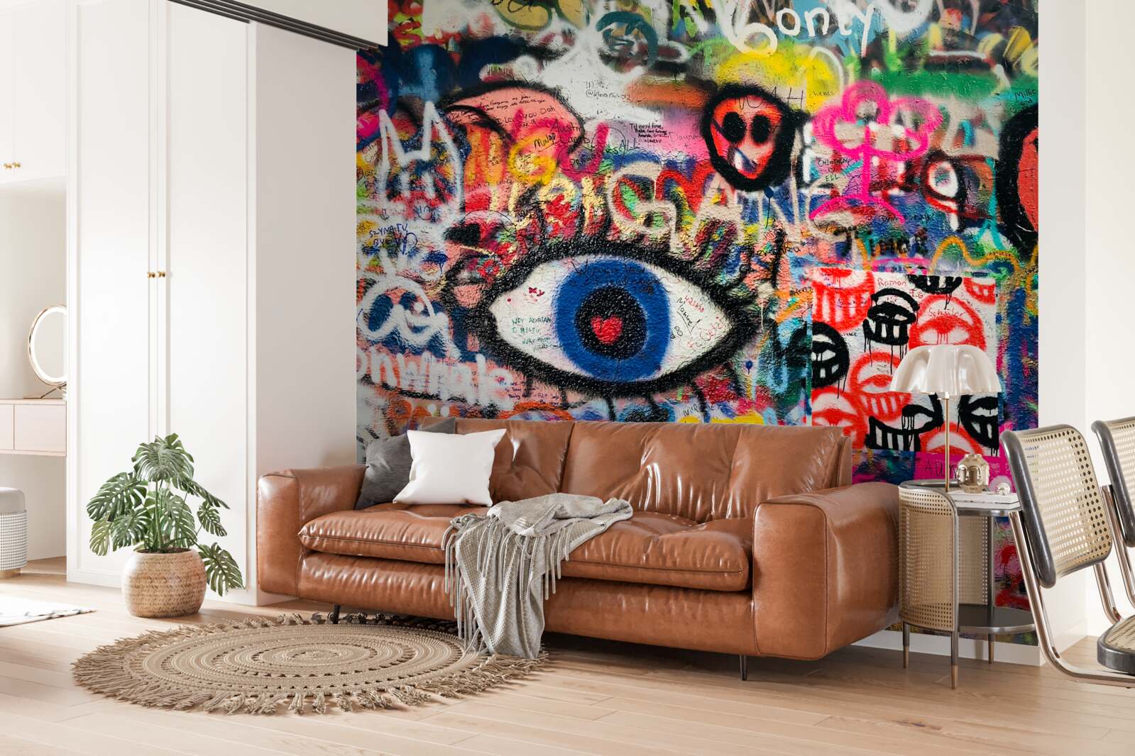 Fototapet compoziții graffiti curcubeu