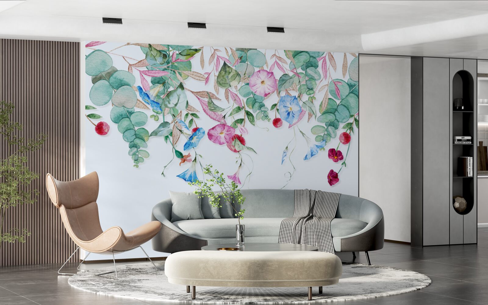 Fototapet combinație parfumată de verdeață și flori