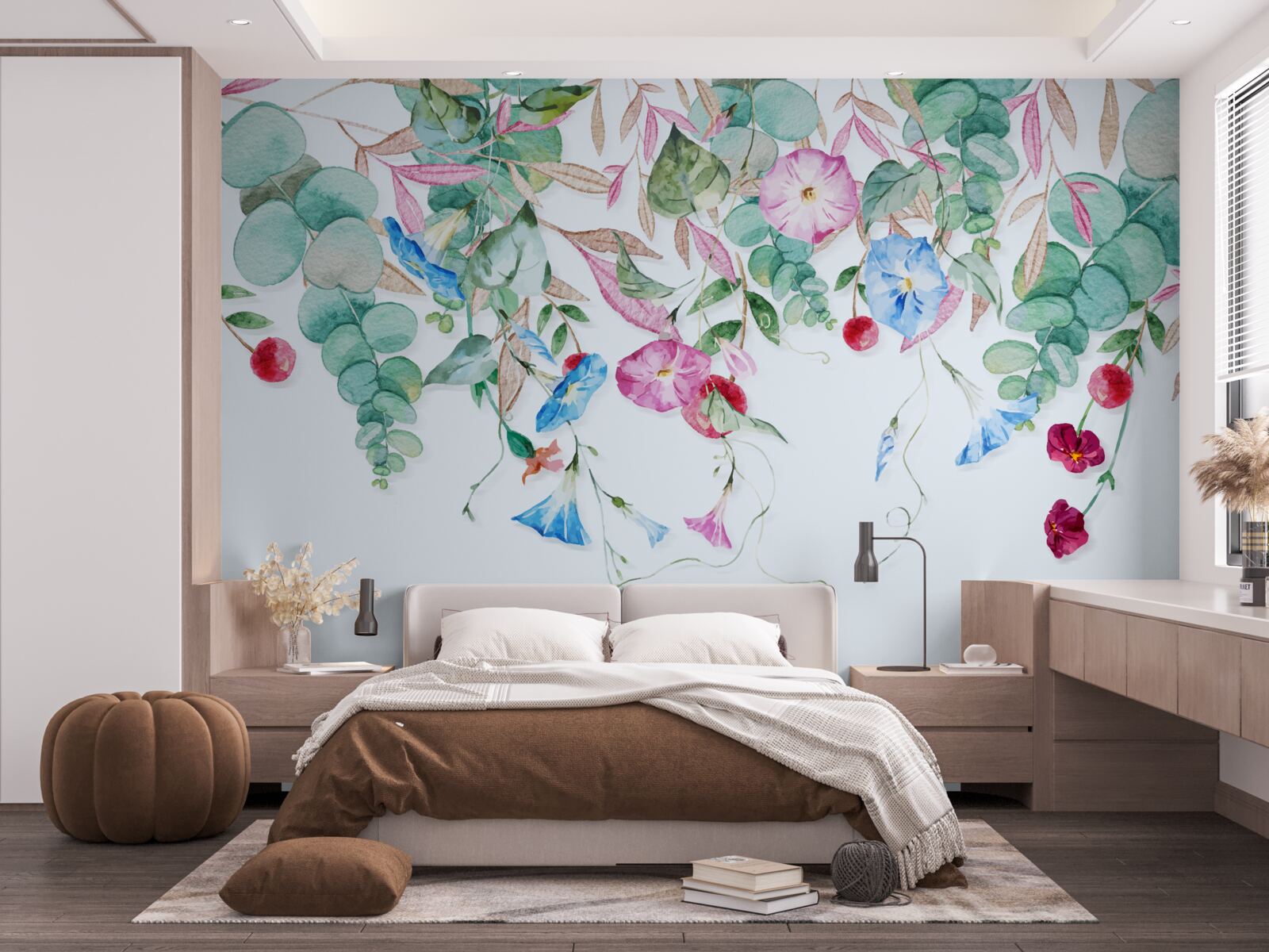 Fototapet combinație parfumată de verdeață și flori