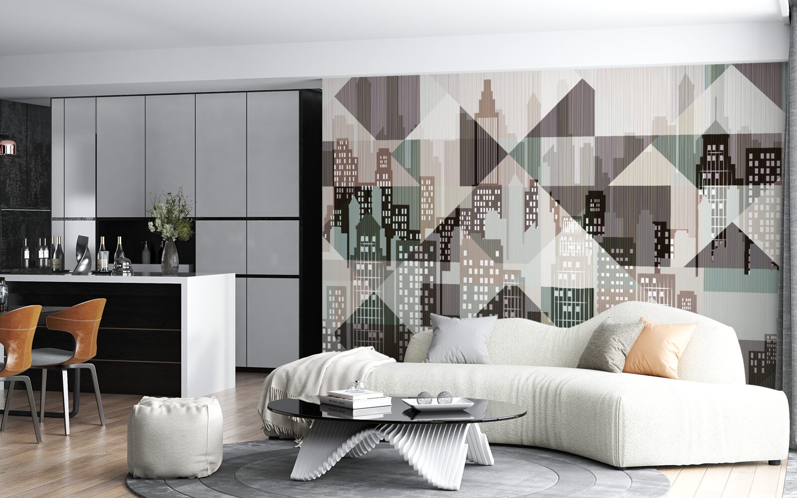 Fototapet case în stil abstract