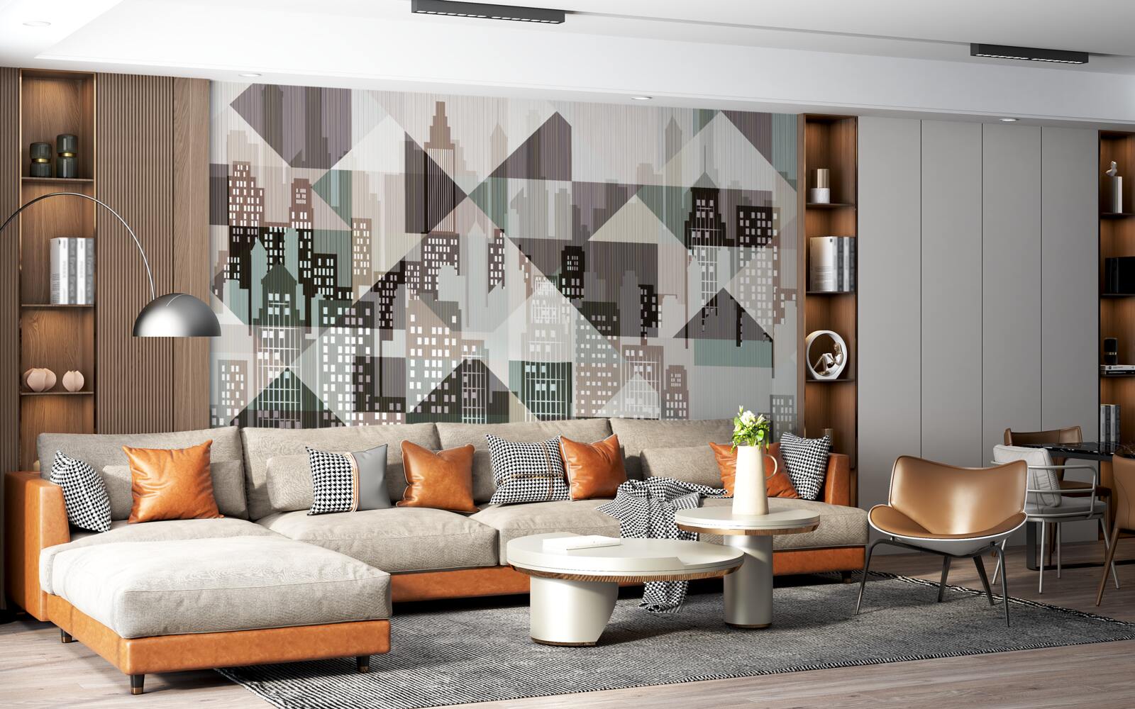 Fototapet case în stil abstract