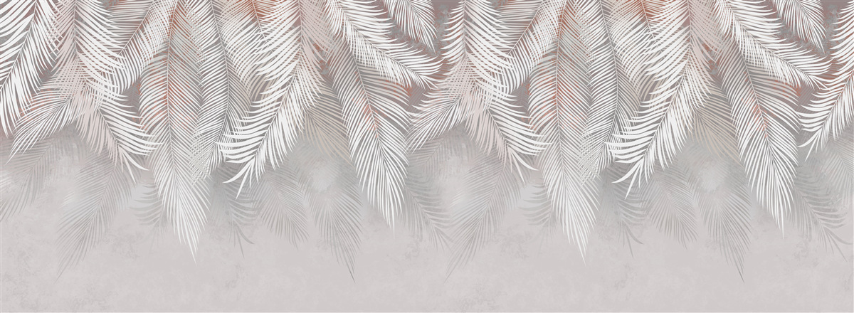 Fototapet ramuri de ferigă gri deschis