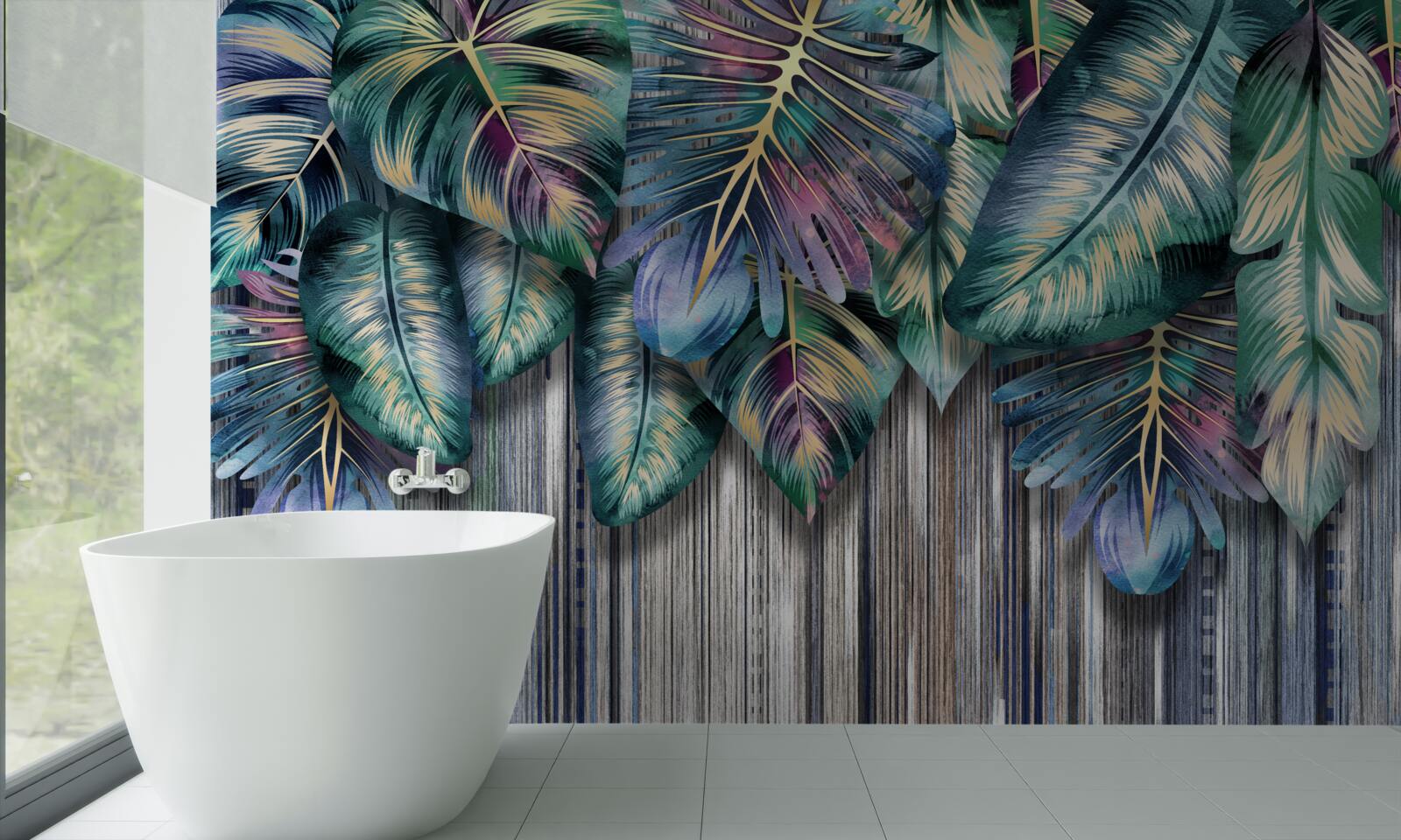 Fototapet frunzele tropicale în culori vii sunt întoarse cu susul în jos