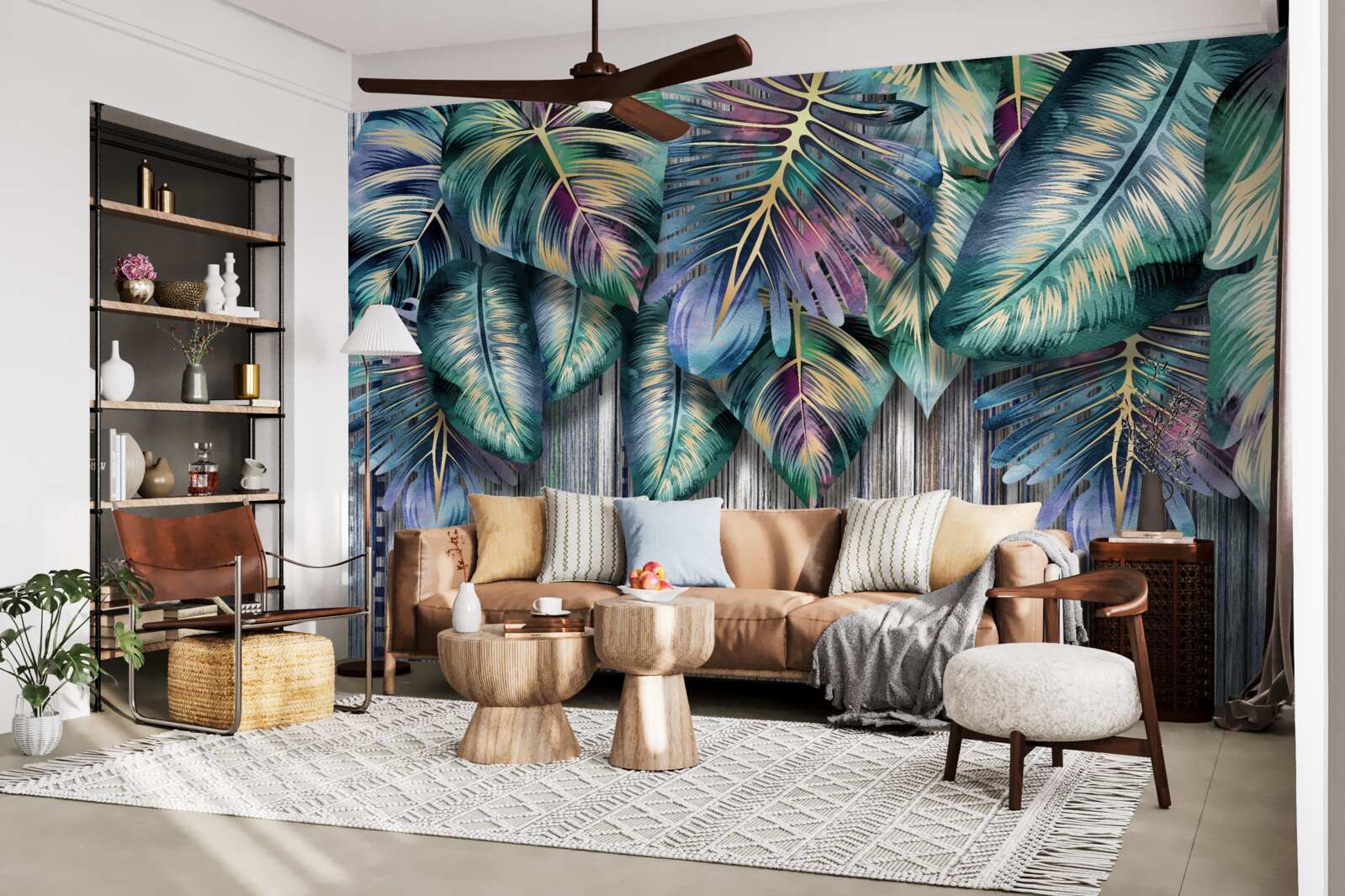 Fototapet frunzele tropicale în culori vii sunt întoarse cu susul în jos