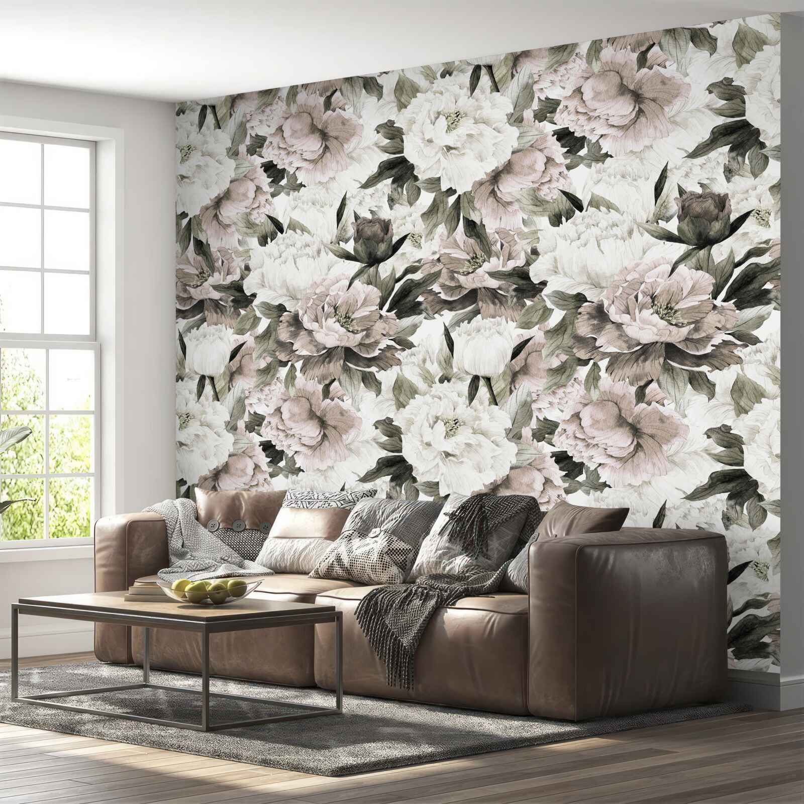 Fototapet muguri de lumină într-o compoziție de flori