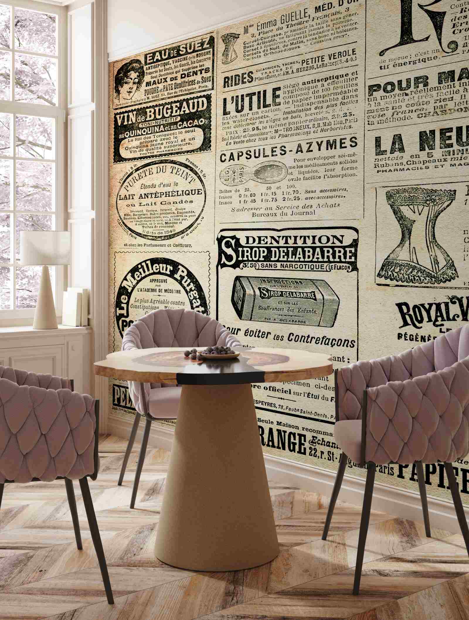 Fototapet ediție cu text și ștampile