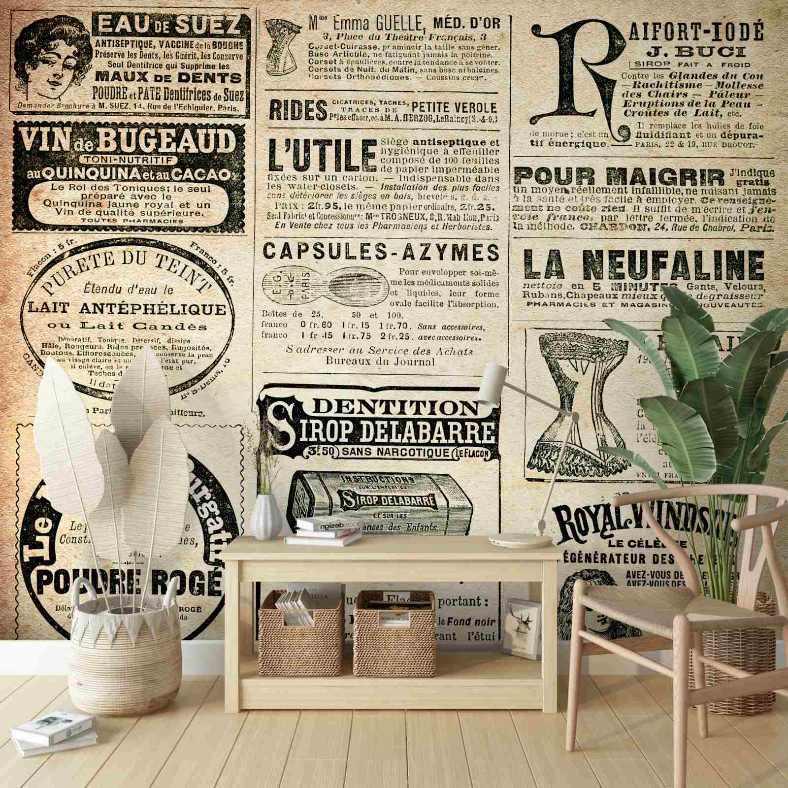 Fototapet ediție cu text și ștampile