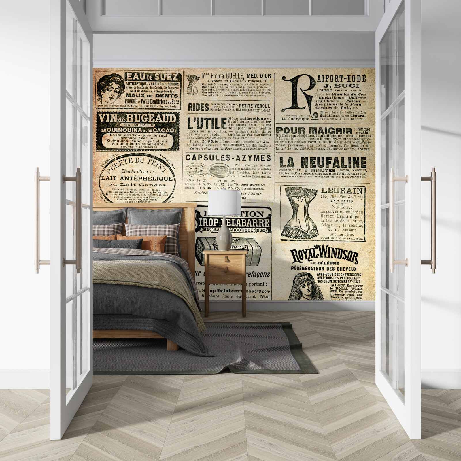 Fototapet ediție cu text și ștampile