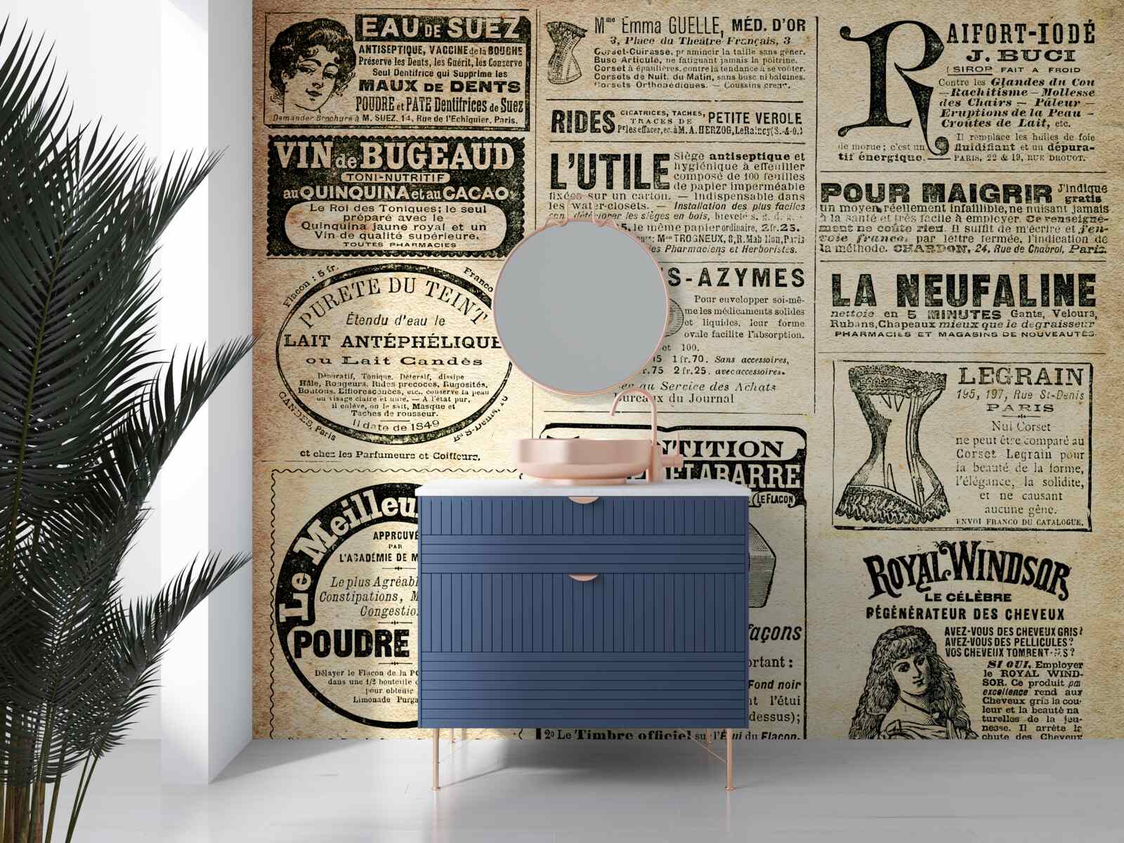 Fototapet ediție cu text și ștampile