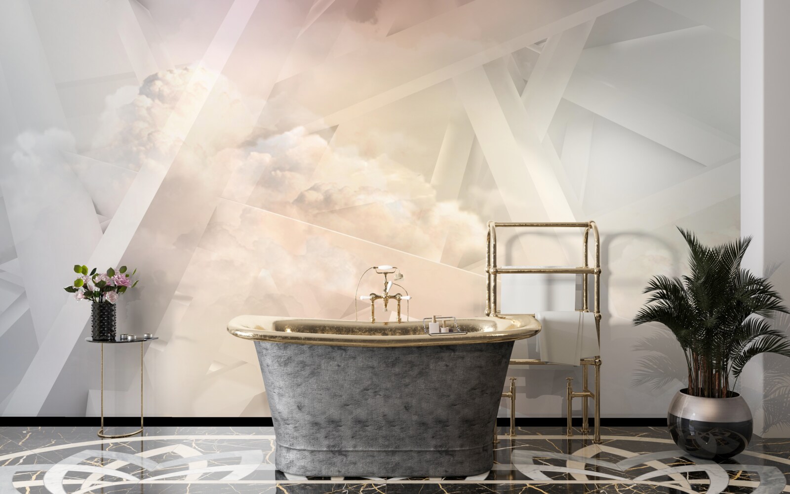 Fototapet forme abstracte de lumină și nori de lumină