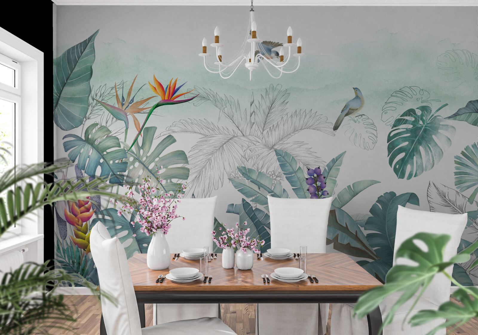 Fototapet frunze verzi de vegetație tropicală