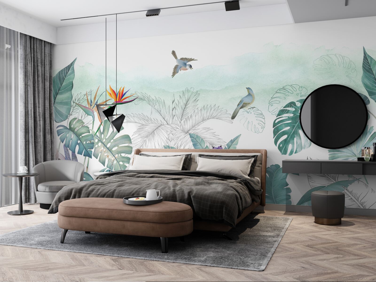 Fototapet frunze verzi de vegetație tropicală