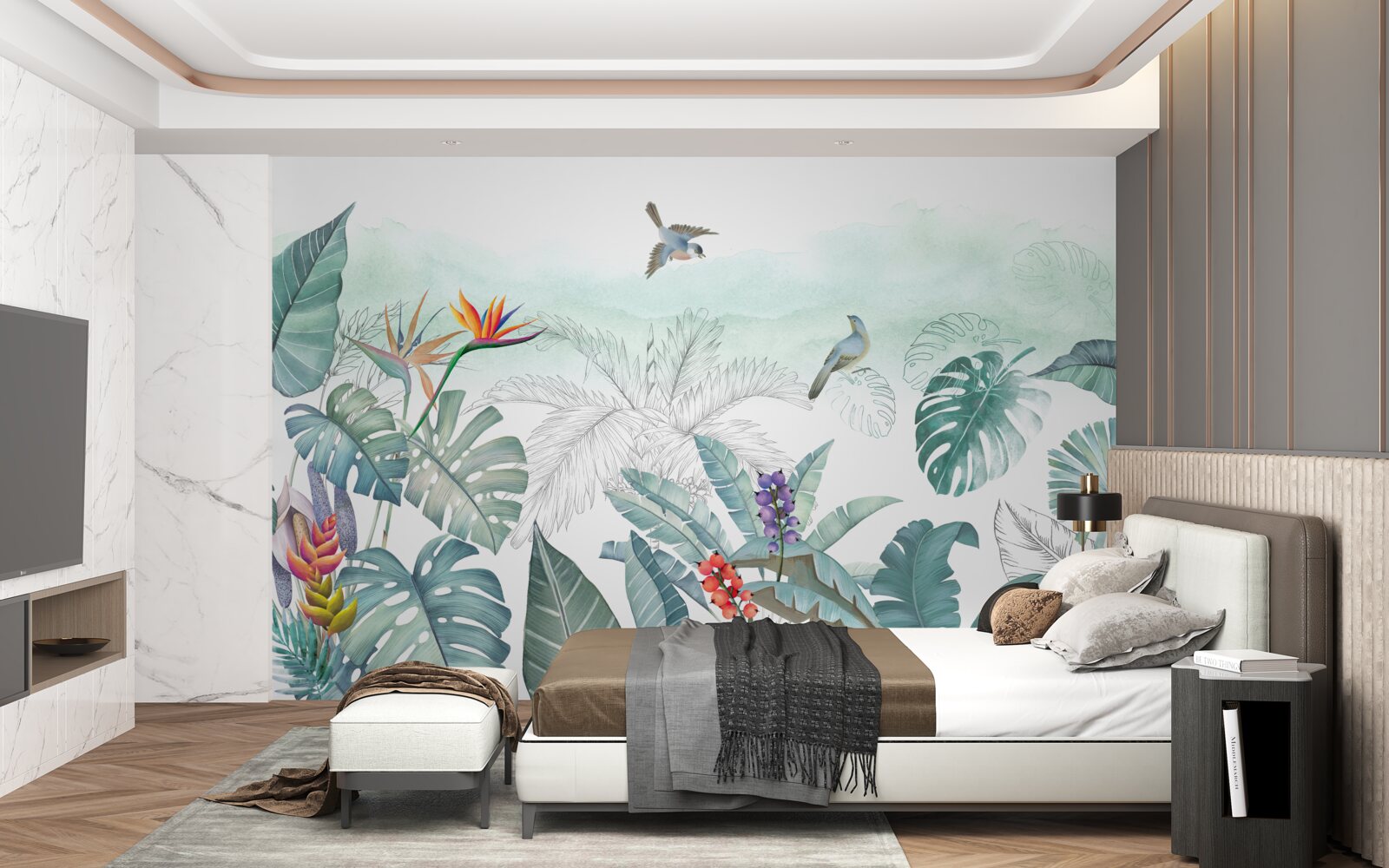 Fototapet frunze verzi de vegetație tropicală