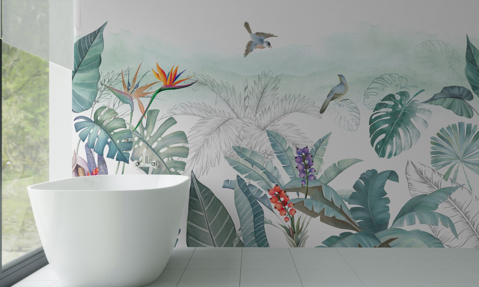 Fototapet frunze verzi de vegetație tropicală