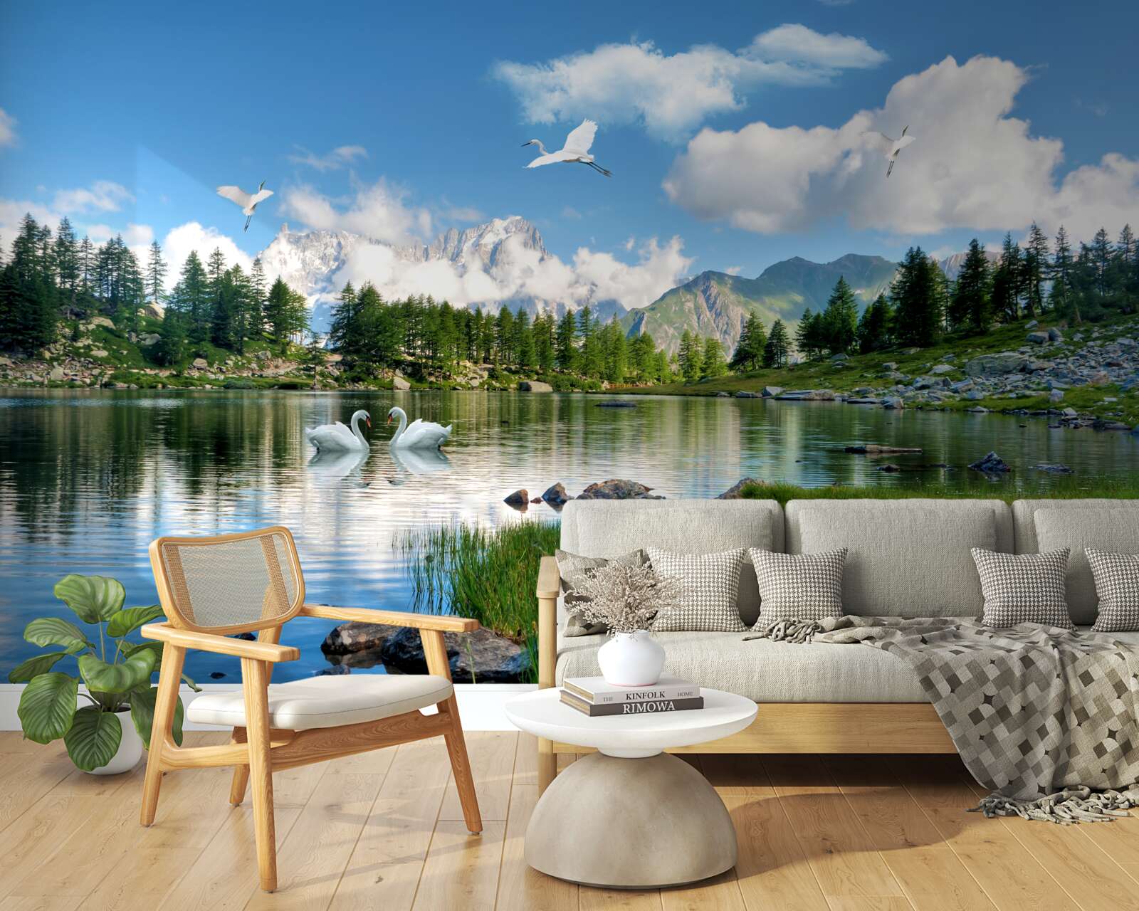 Fototapet zi de vară lacuri calme în munți