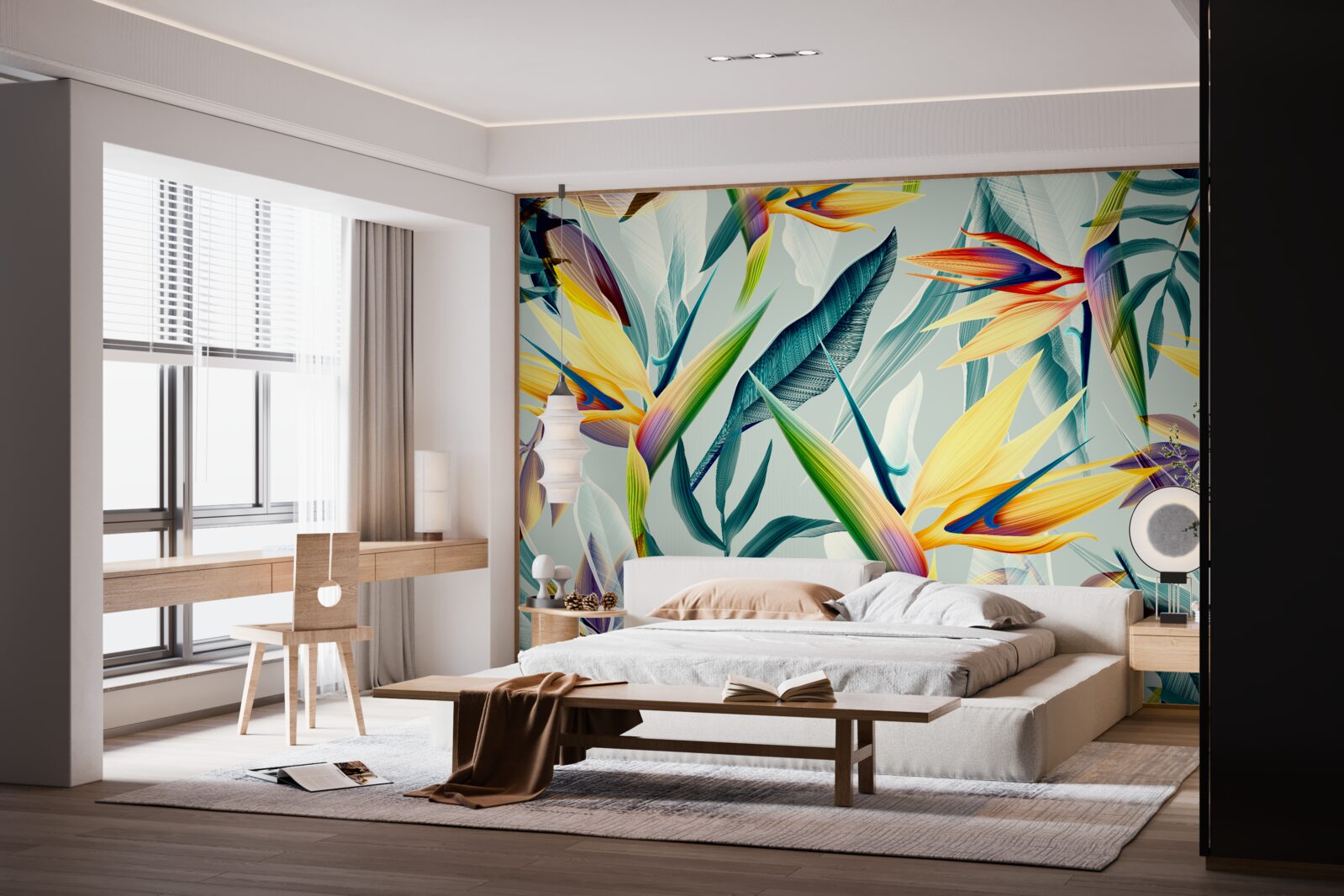 Fototapet frunze în culori diferite într-o pădure tropicală