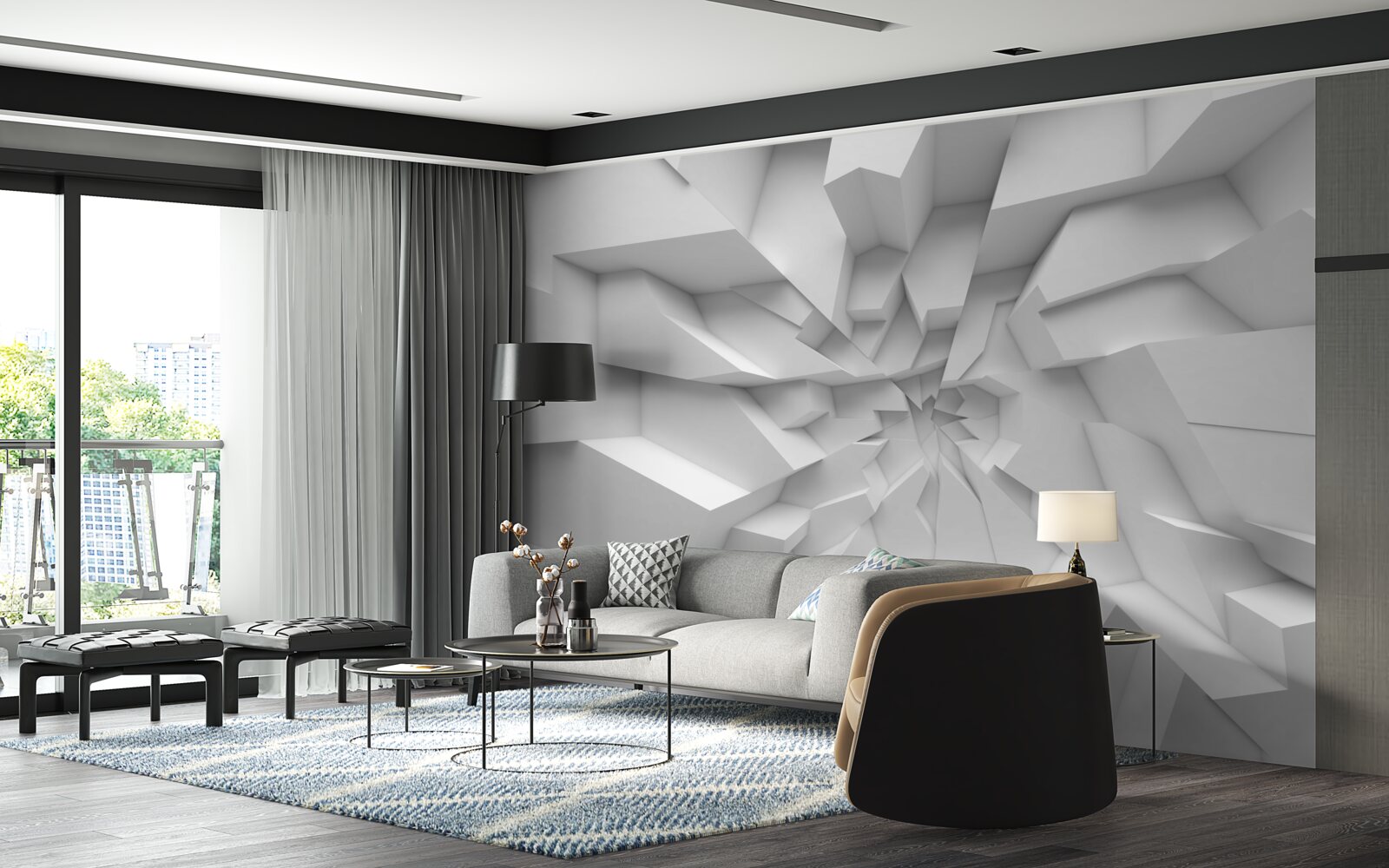 Fototapet forme abstracte 3d