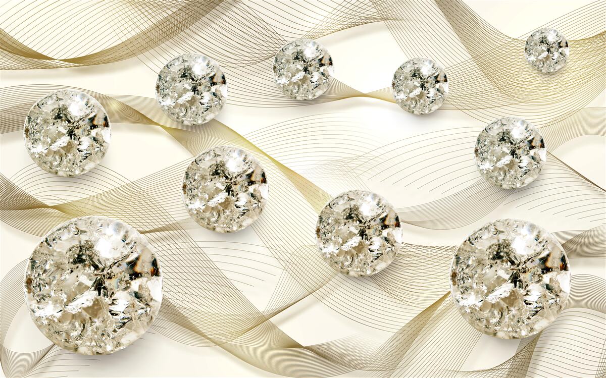 Fototapet articole delicate din mătase decorate cu diamante