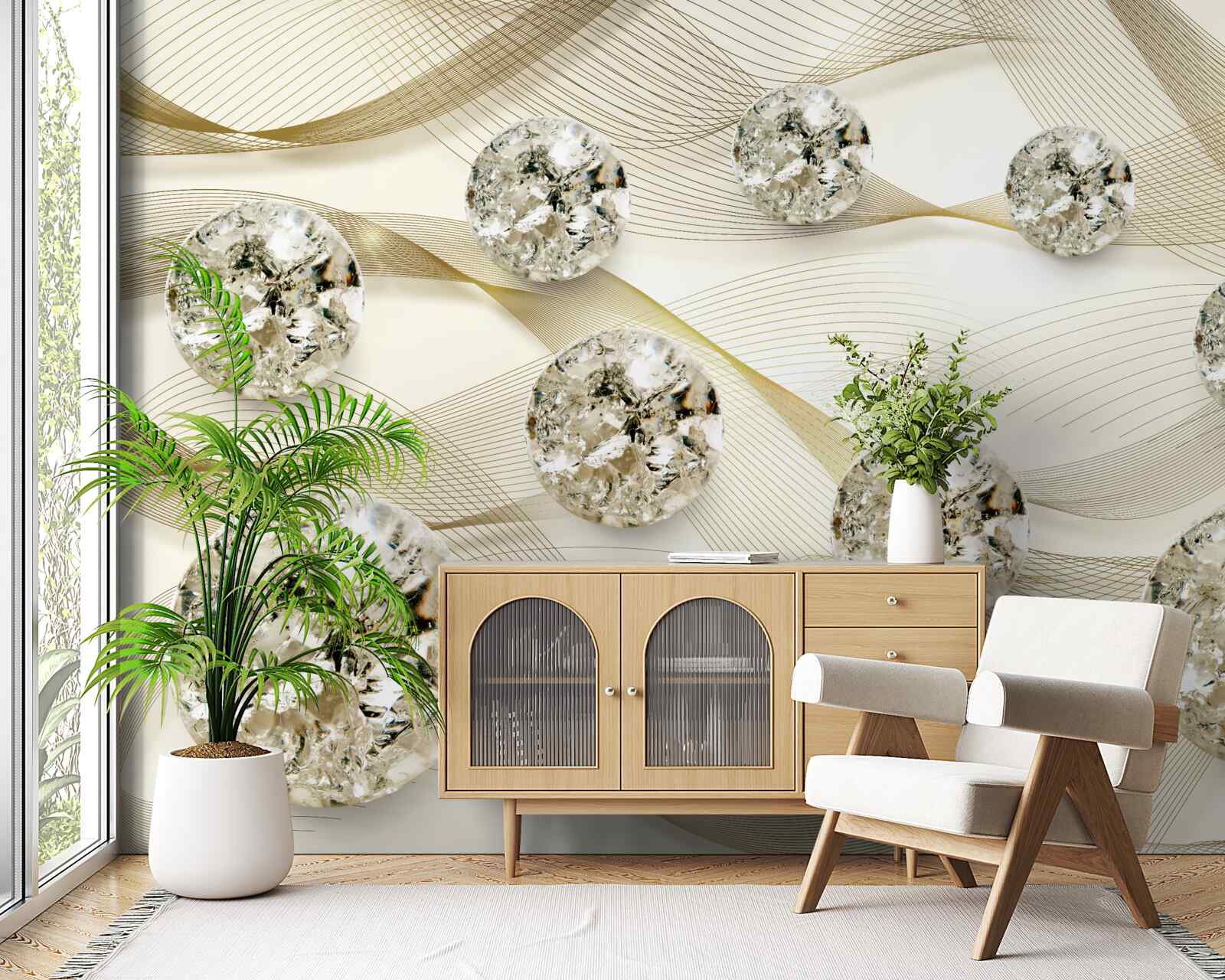 Fototapet articole delicate din mătase decorate cu diamante