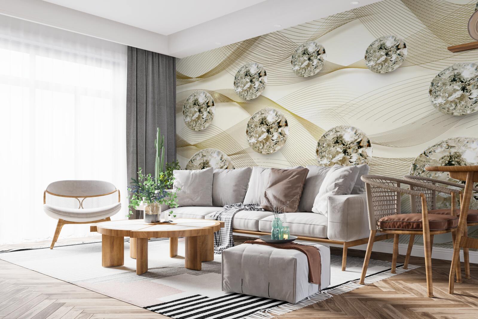 Fototapet articole delicate din mătase decorate cu diamante