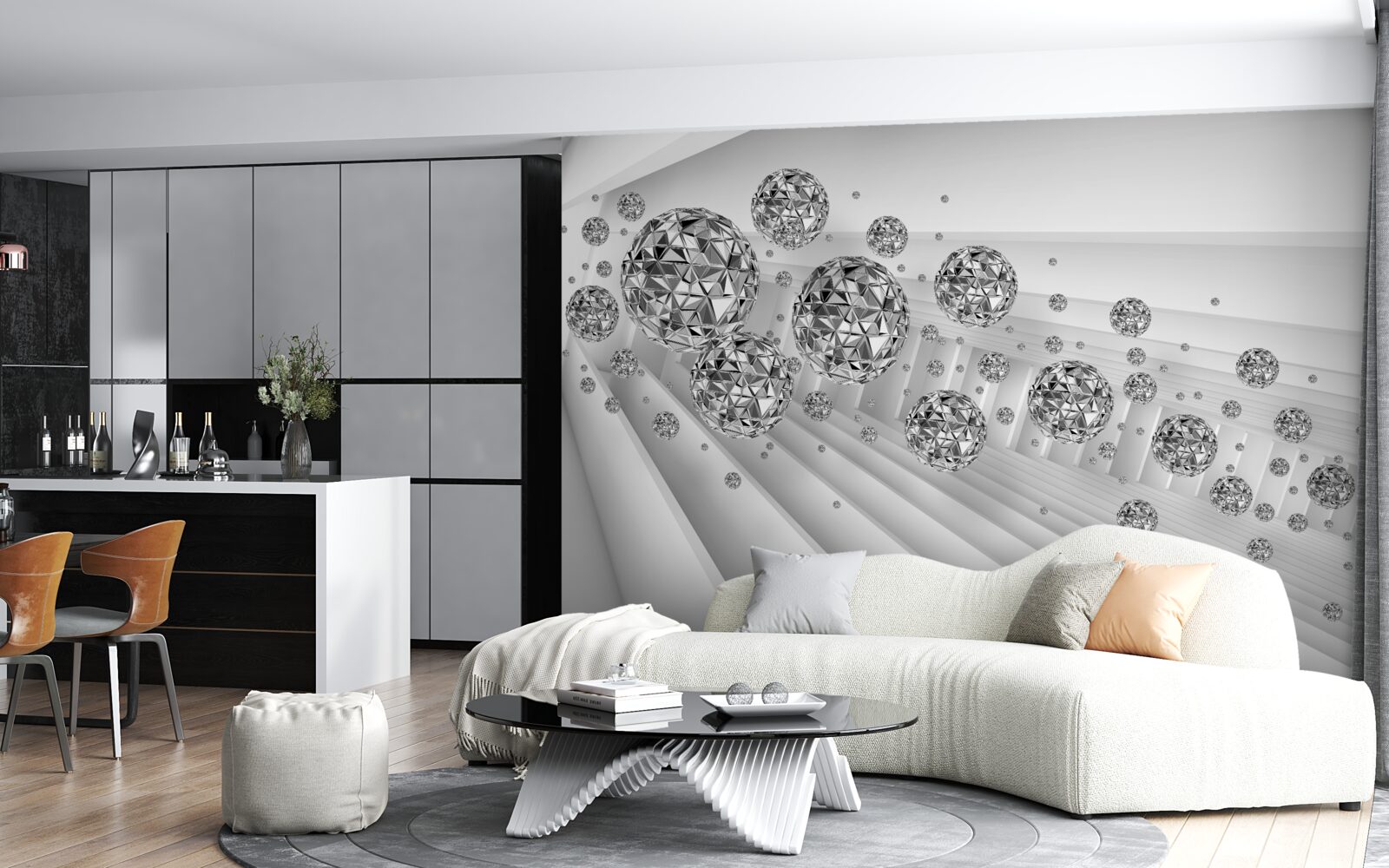 Fototapet bile cu diamante plutitoare