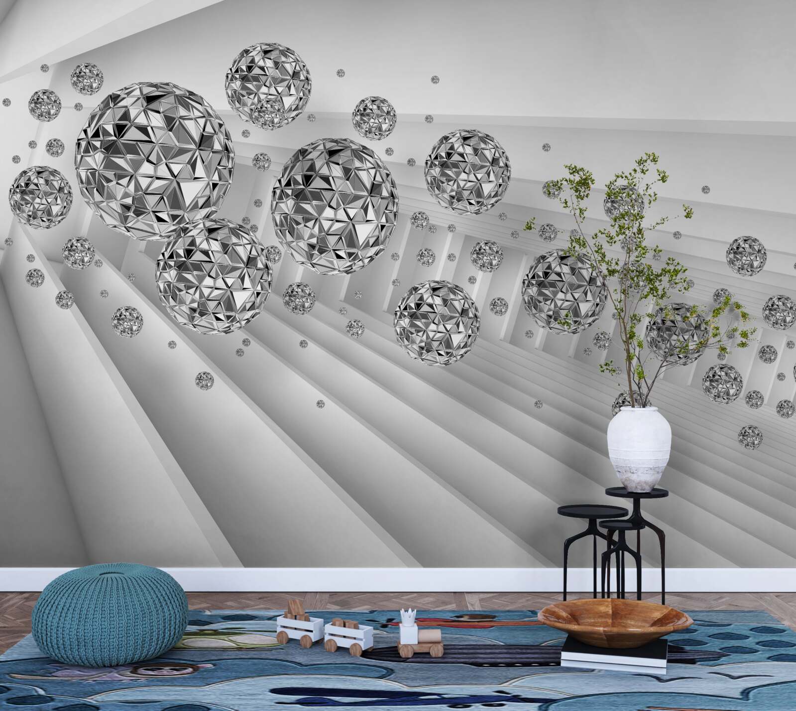 Fototapet bile cu diamante plutitoare