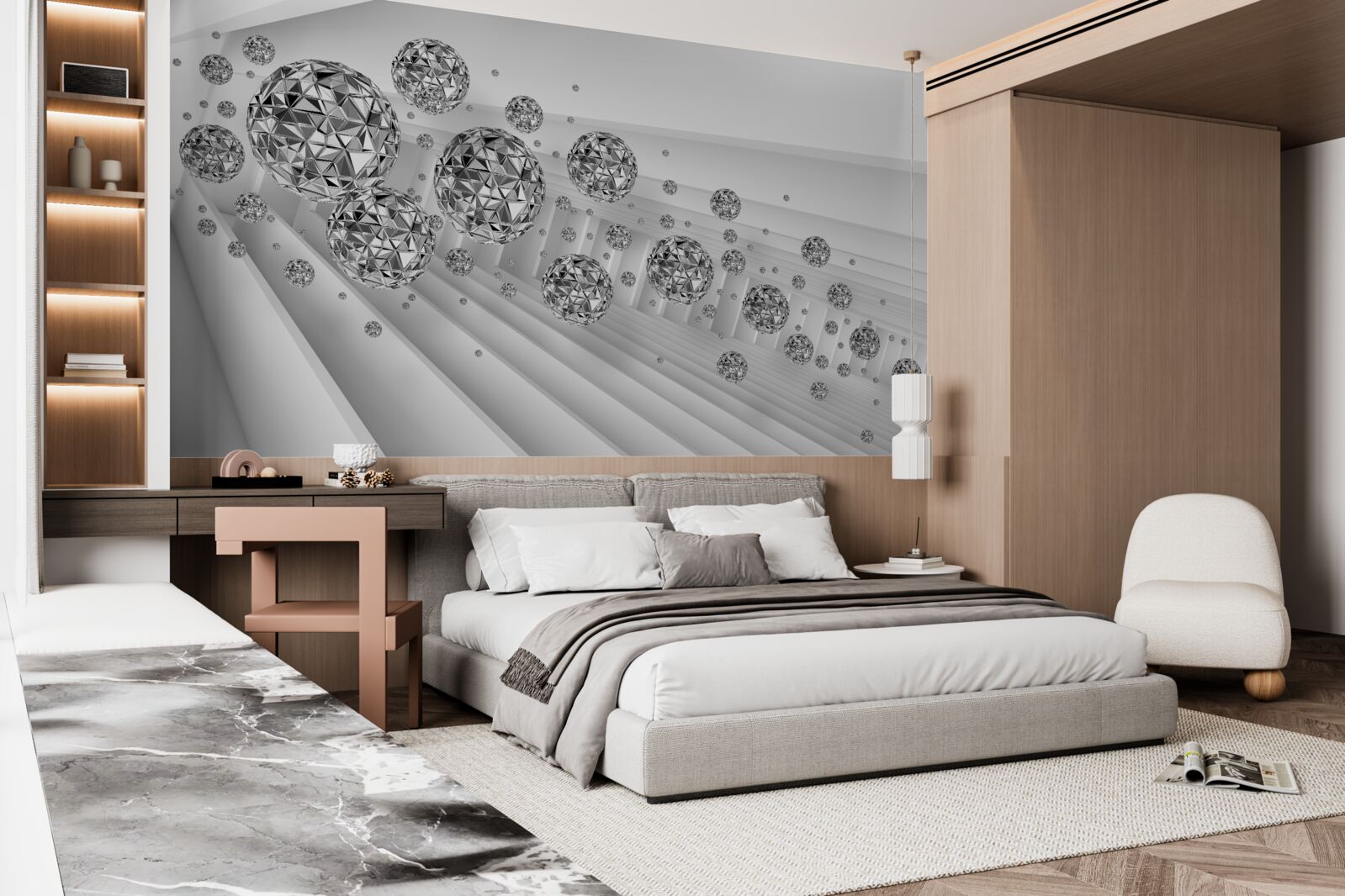 Fototapet bile cu diamante plutitoare