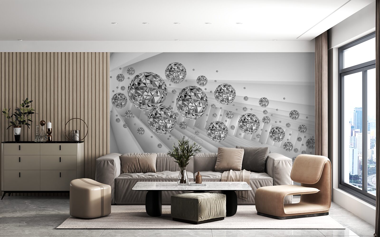 Fototapet bile cu diamante plutitoare